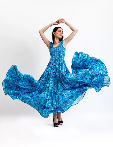 Flared Marble Dress