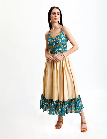SHOULDER STRAPS FLARED DRESS