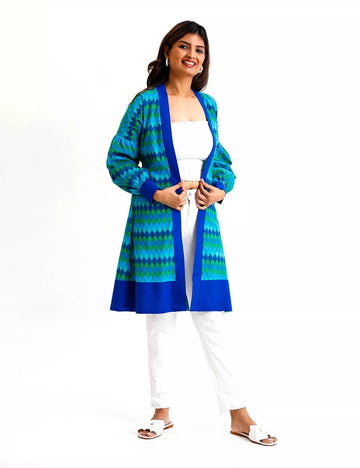 PRINTED DROP SHOULDER SHRUG