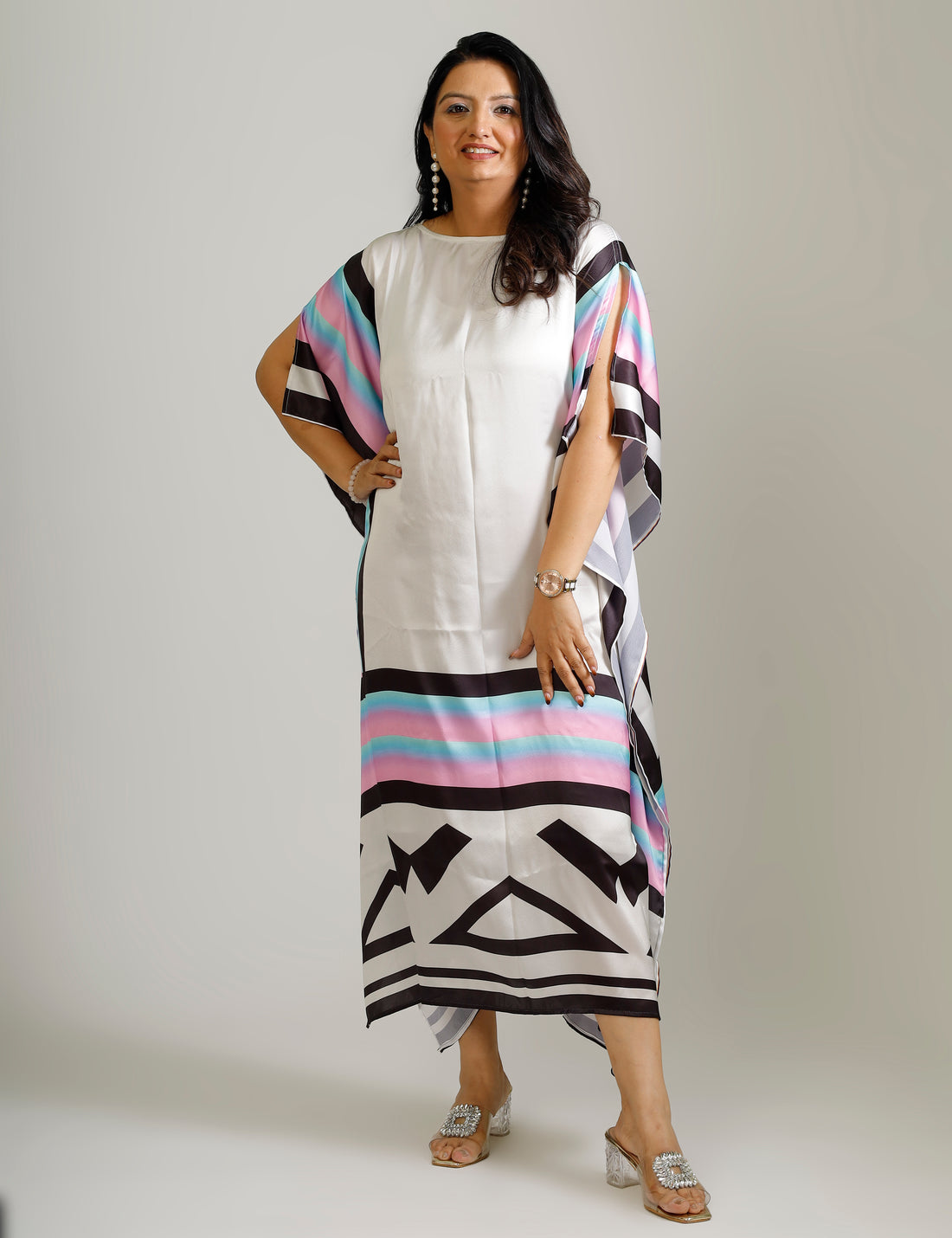 Multicolour Printed Kaftaan