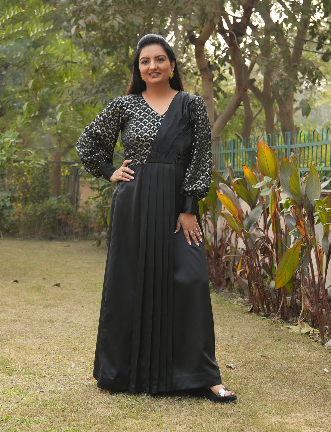 Black Satin Cocktail Dress