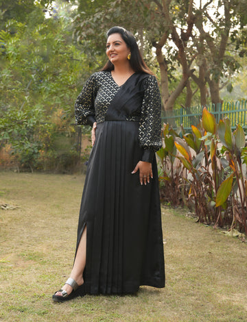 Black Satin Cocktail Dress