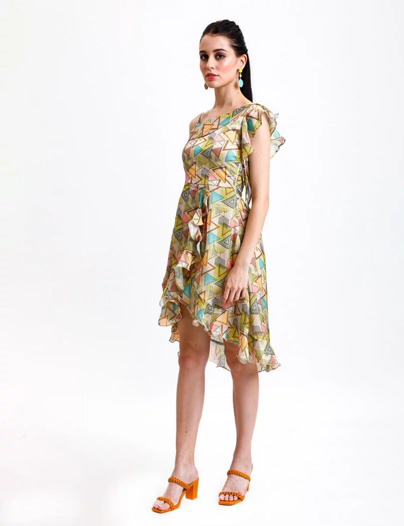 Abstract Asymmetrical Dress