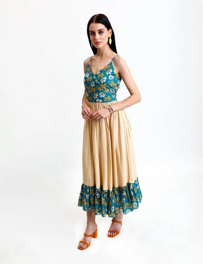 SHOULDER STRAPS FLARED DRESS