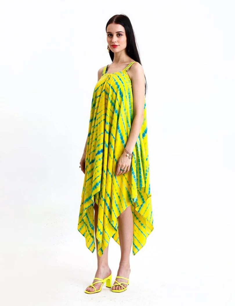 Shibori Handkerchief Dress with Inner
