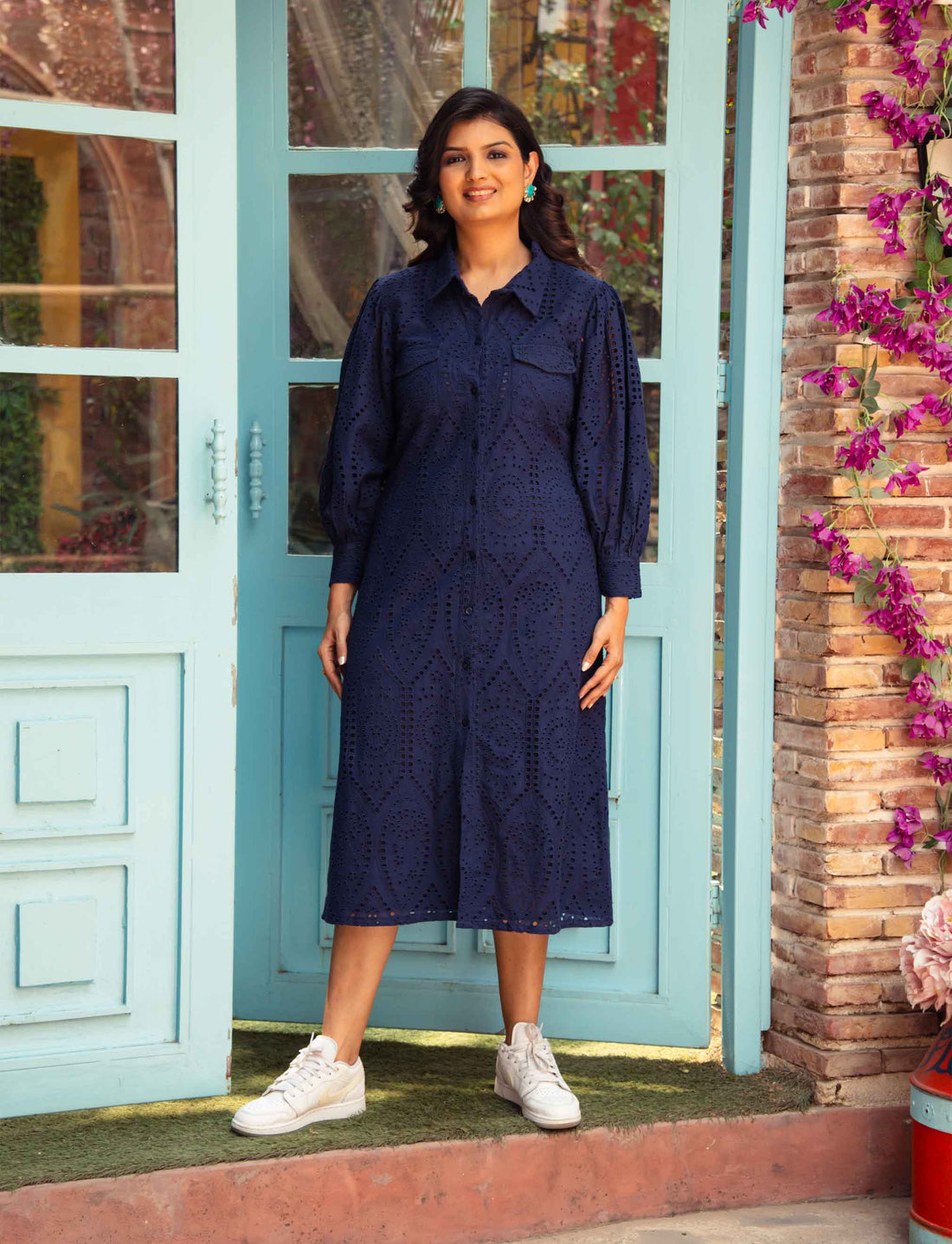 Hakoba Shirt Dress with Pocket