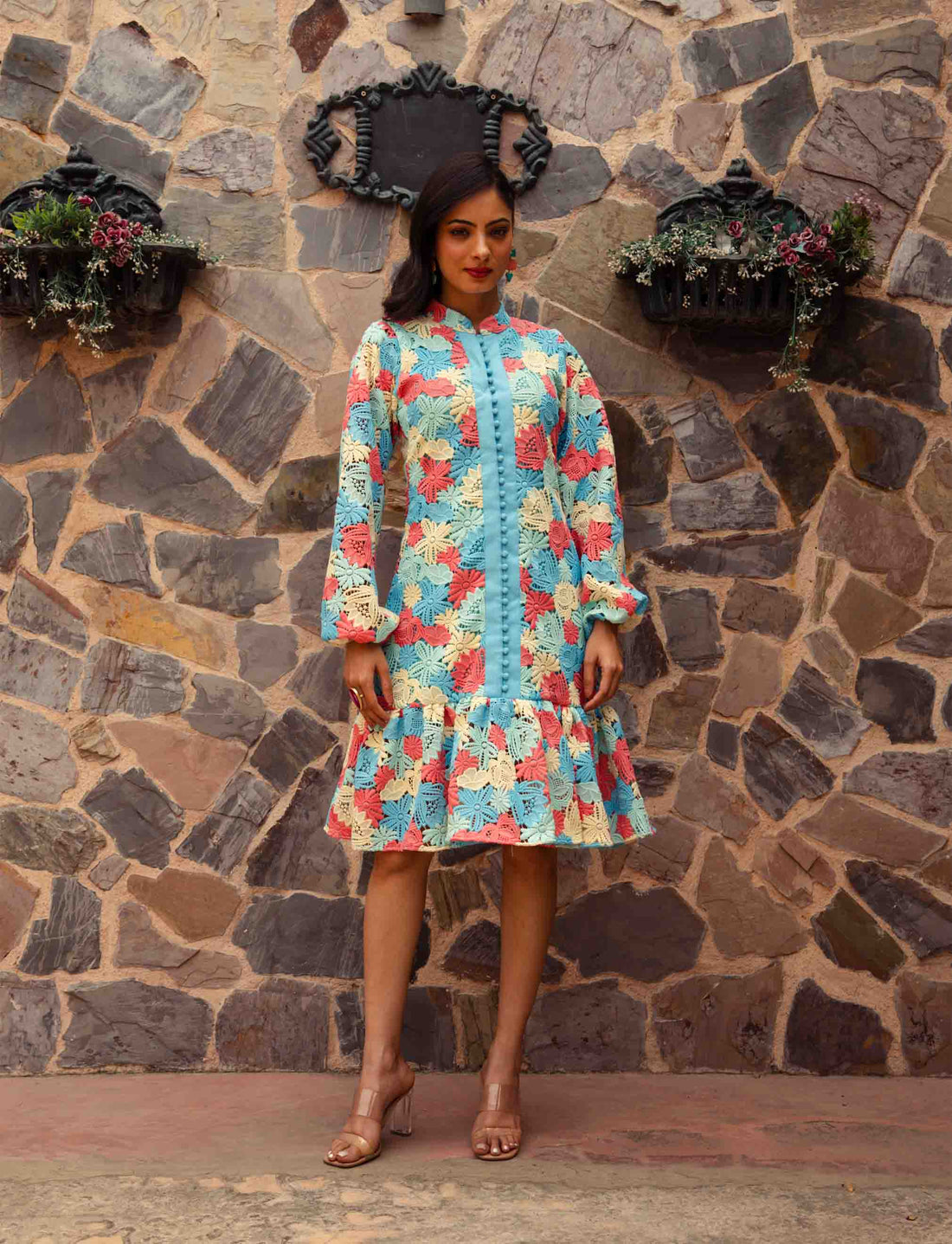 Multicolour Drop Waist Dress