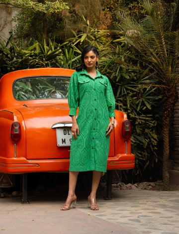Hakoba Shirt Dress with Pocket