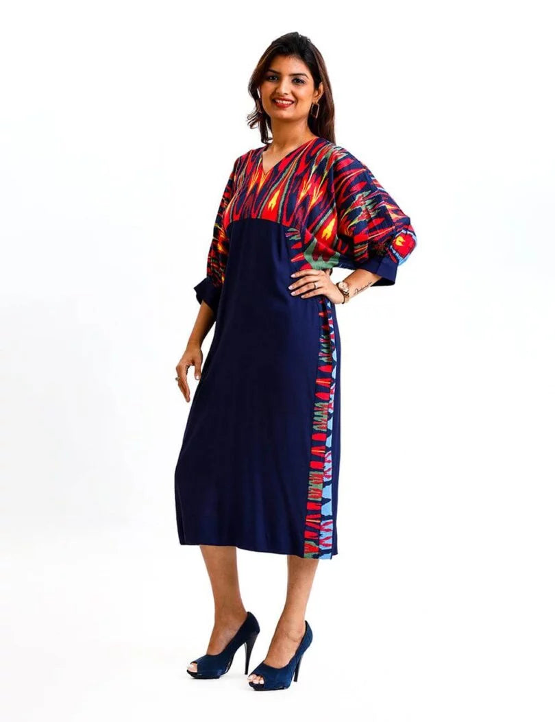 IKKAT PATTERNED KAFTAN