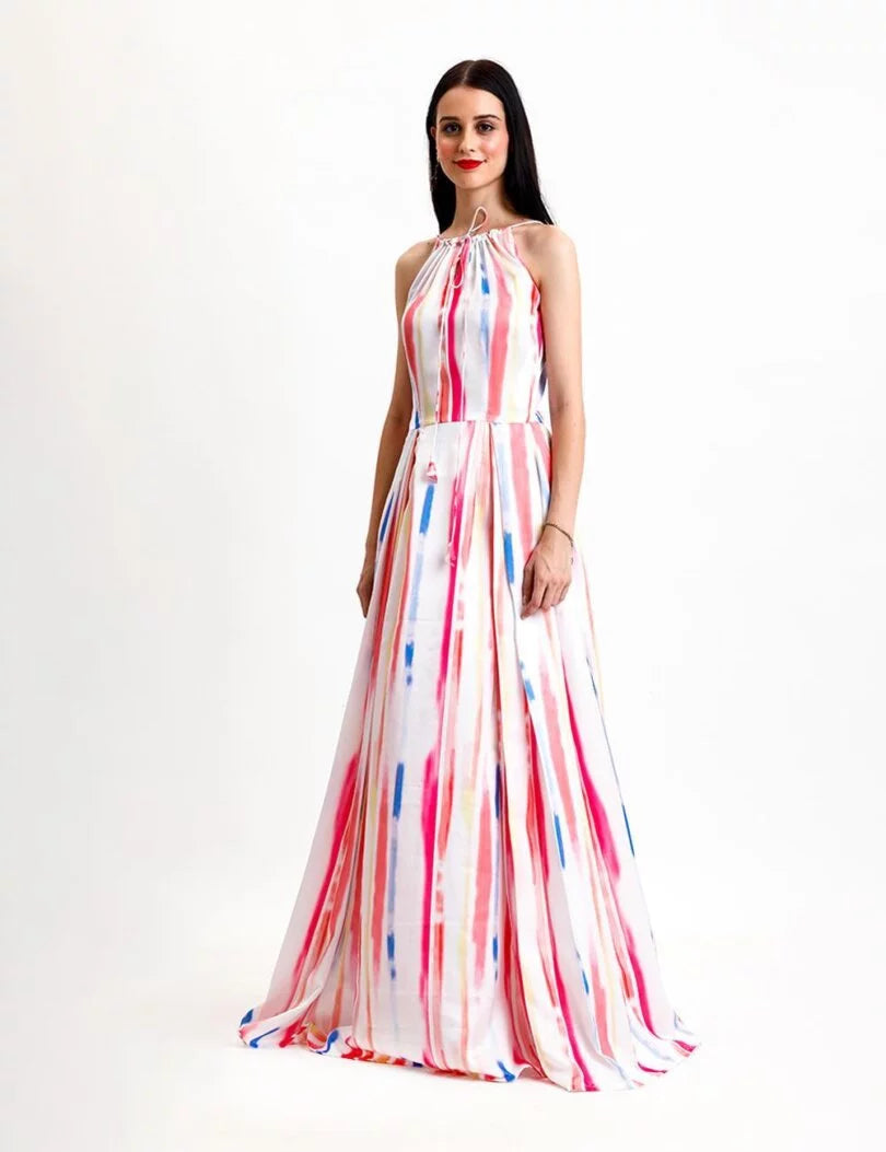 Multicolour Stripes Maxi Dress