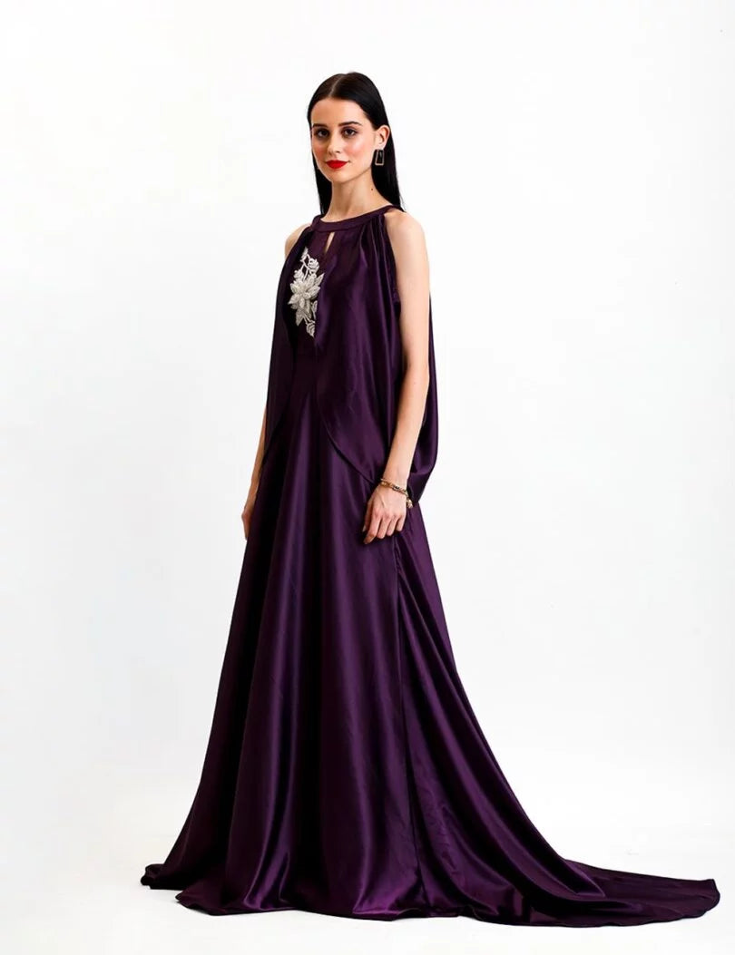 COLD SHOULDER EVENING GOWN