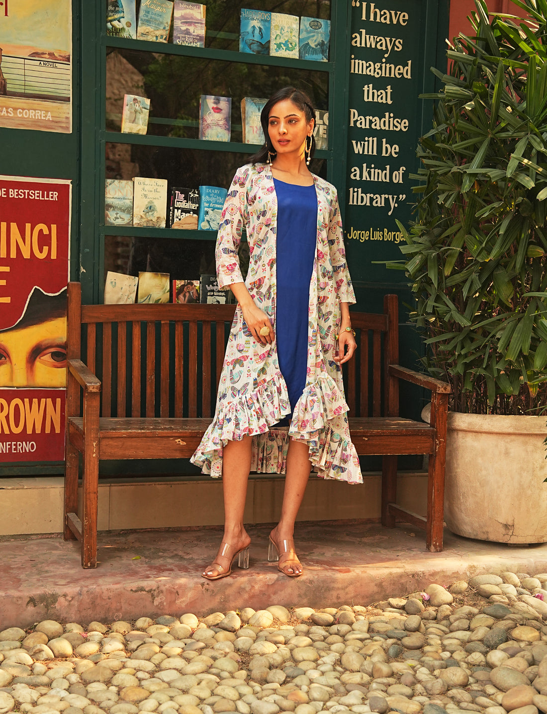 Butterfly Print Shrug Set