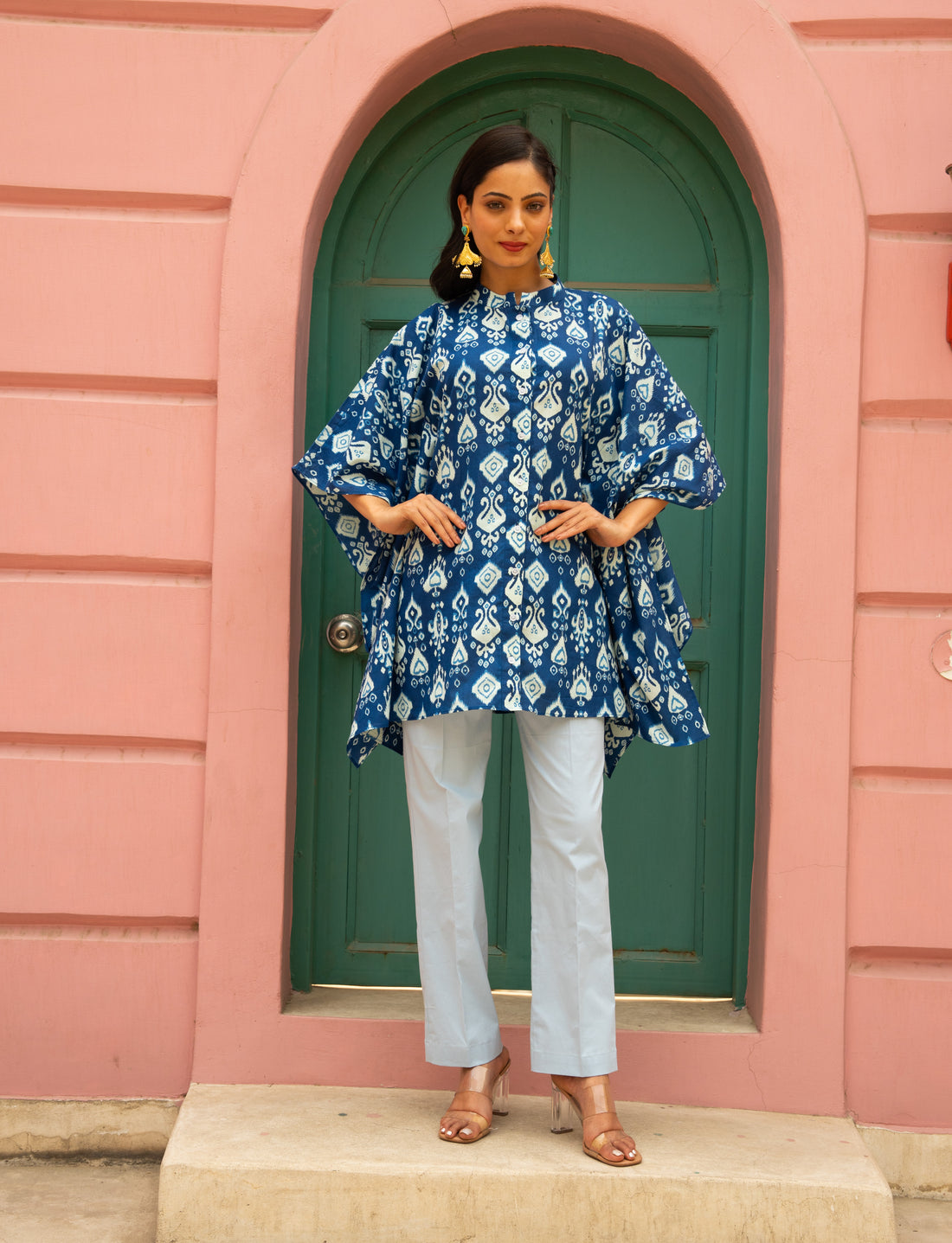 Ikkat Printed Kaftan Set