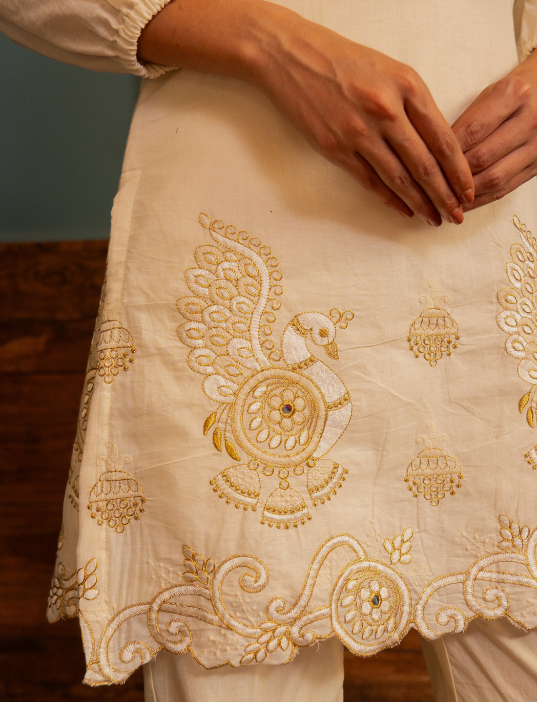 Peacock Embroidery Co-ord Set