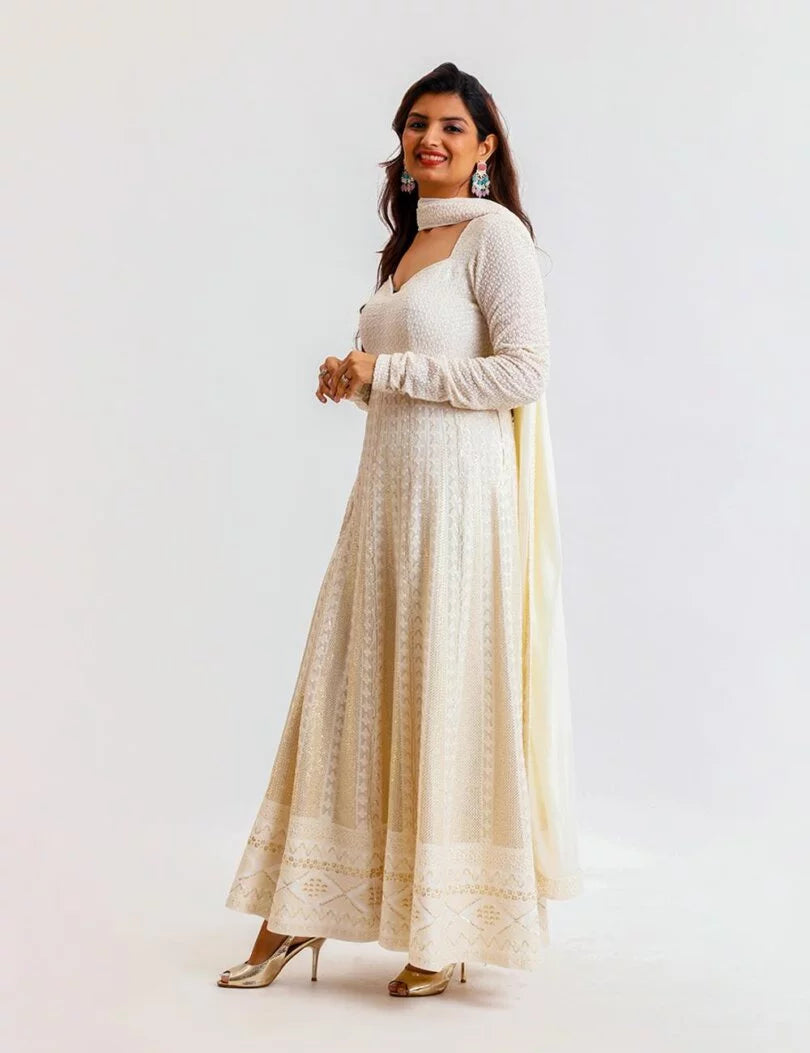 Chikankari Anarkali Suit
