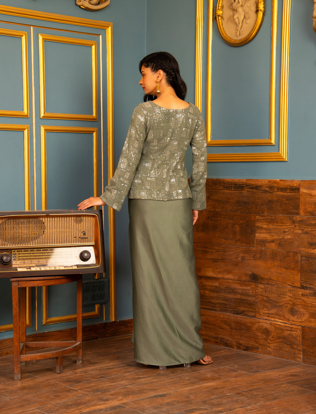 Party Wear Drape Skirt Dress