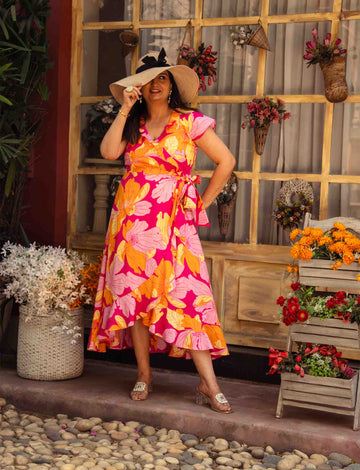 Printed Ruffle Maxi Dress