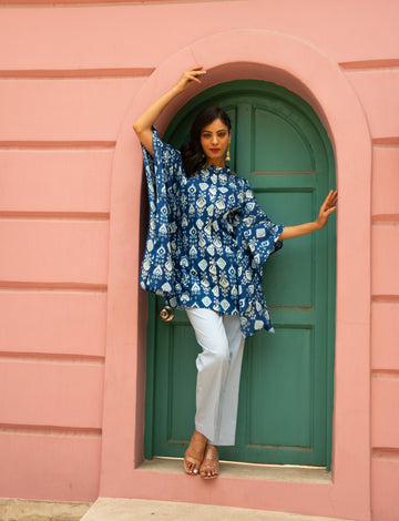 Ikkat Printed Kaftan Set