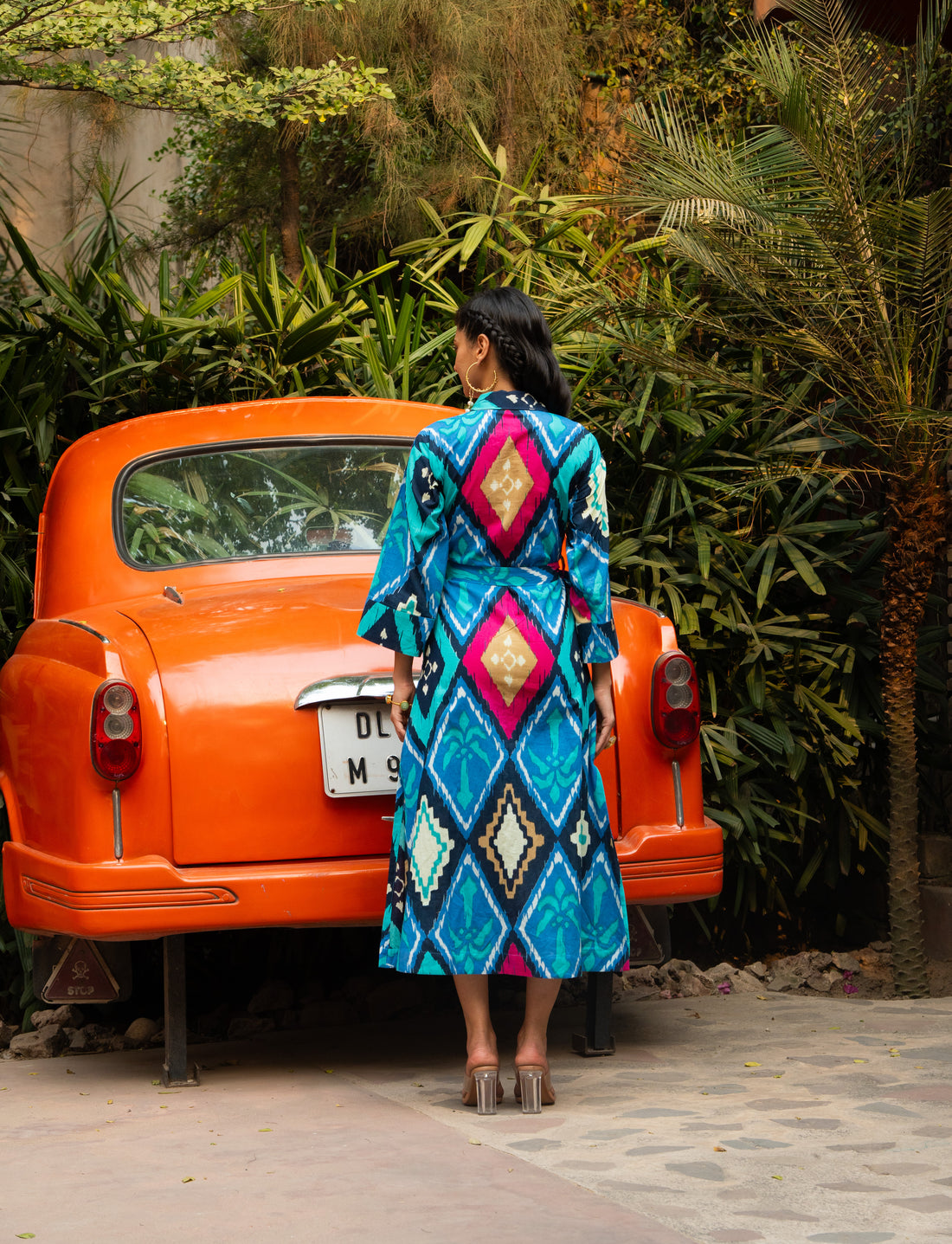 Multicolour Ikkat Print Shirt Dress