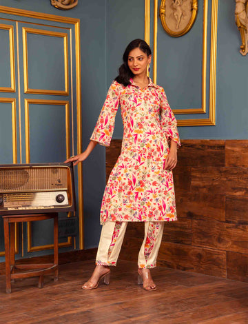 Printed A Line Kurta Set