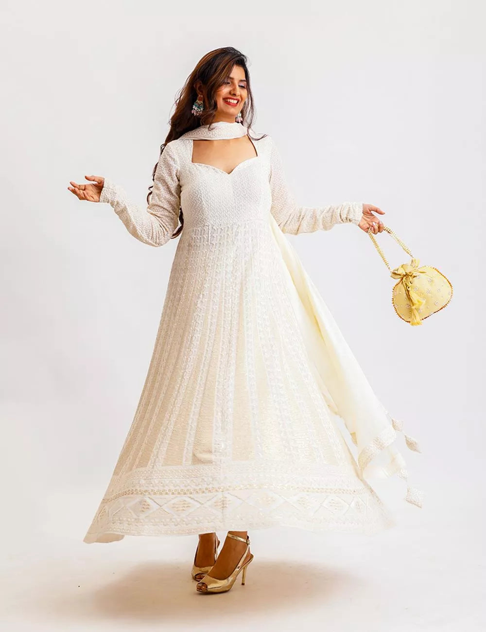 buy Chikankari Anarkali Suit
