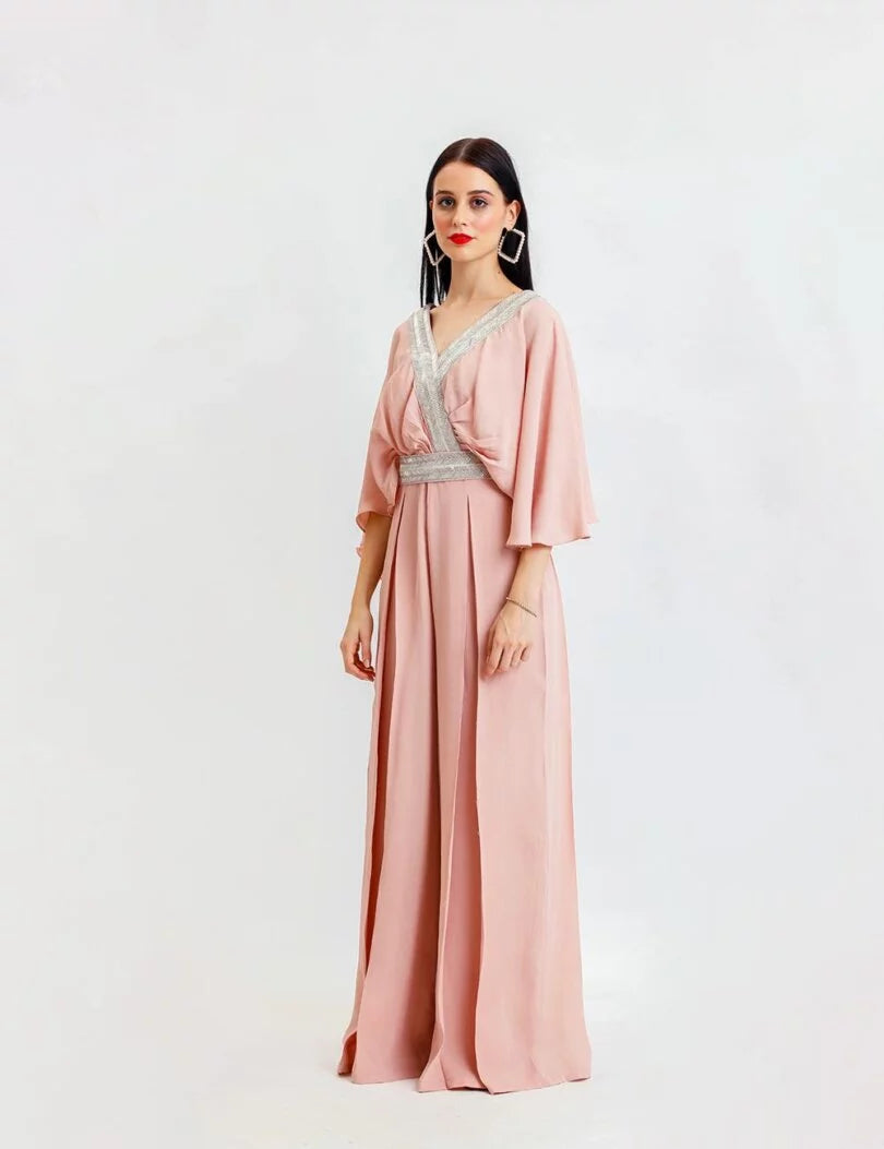 Beige Draped Jumpsuit