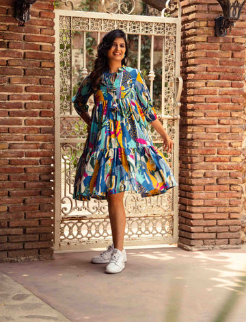 Multicolour Printed Dress