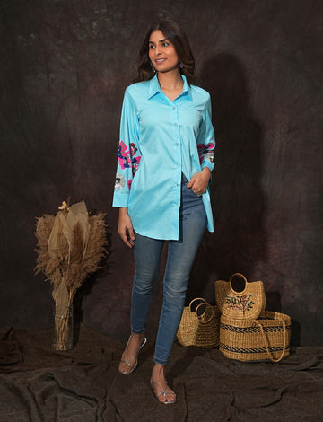 Embroidery Sleeves Shirt