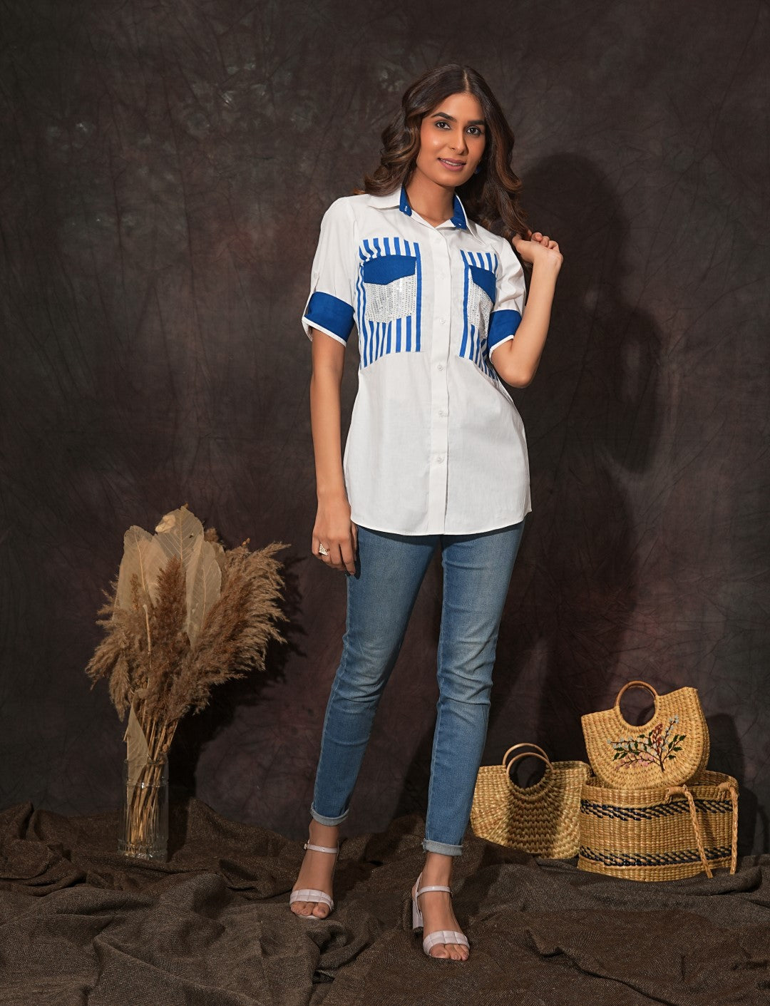 Strips Patch Pocket Shirt