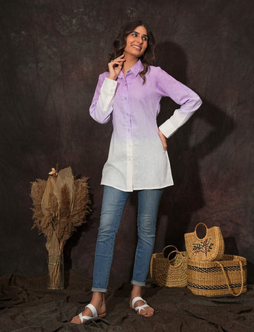 Lavender Ombre Linen Shirt