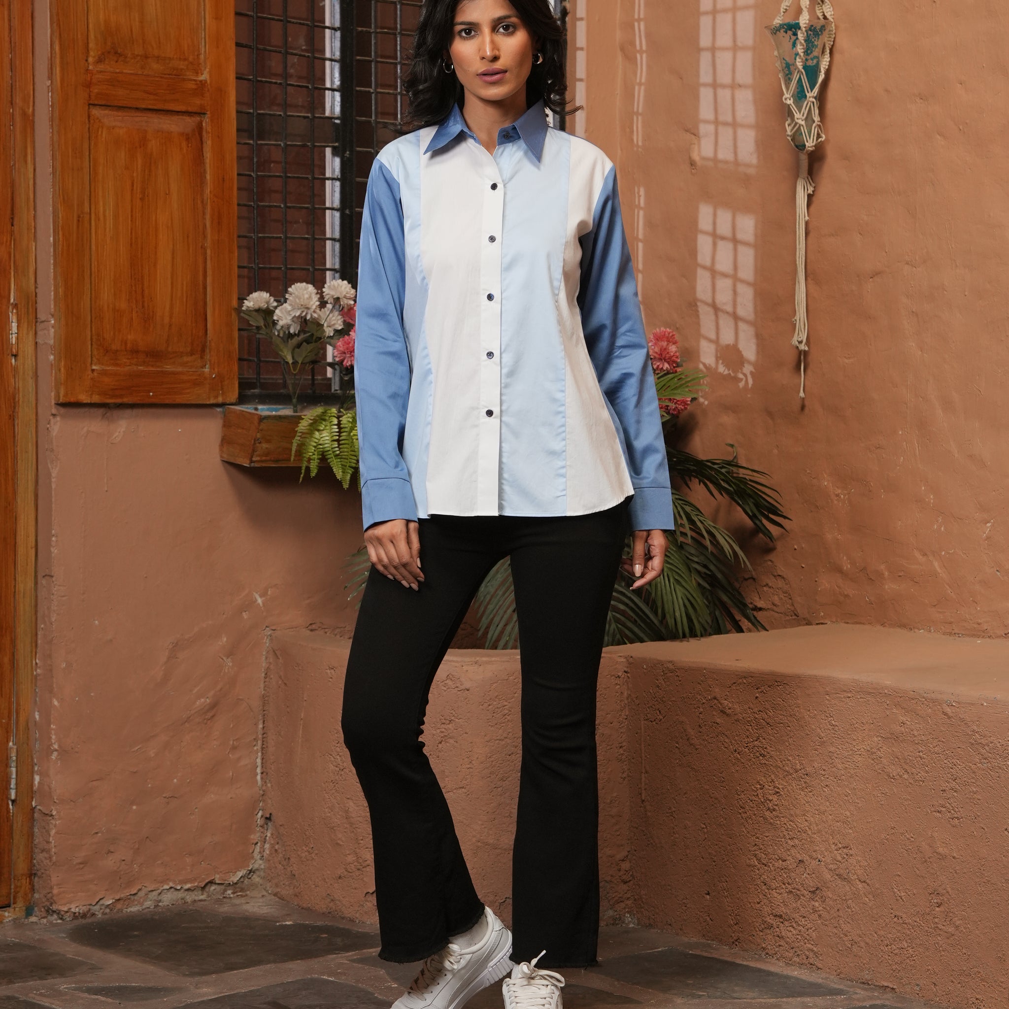 BLUE PANEL SHIRT
