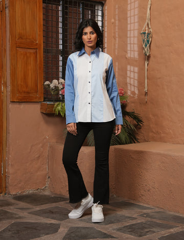 BLUE PANEL SHIRT