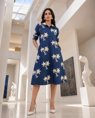Denim Palm Dress