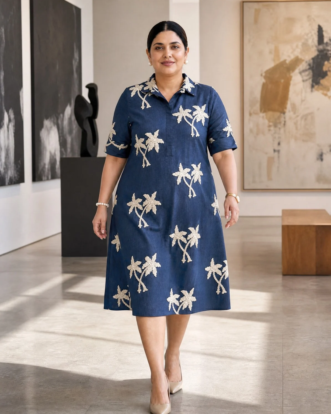Denim Palm Dress