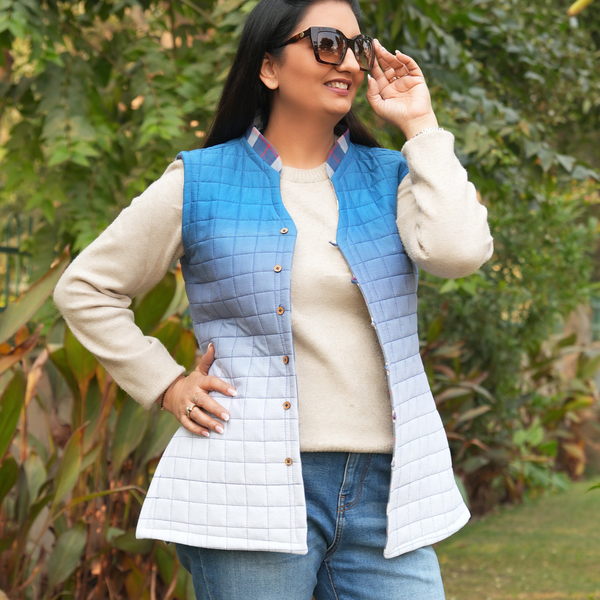 Reversible Quilted Half Jacket