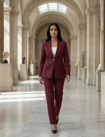 Boss lady blazer set – Deep Maroon