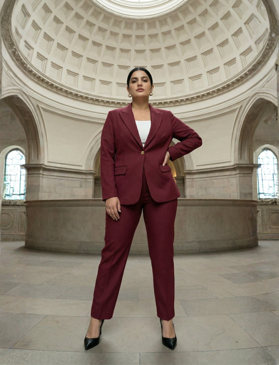 Boss lady Blazer-Deep Maroon