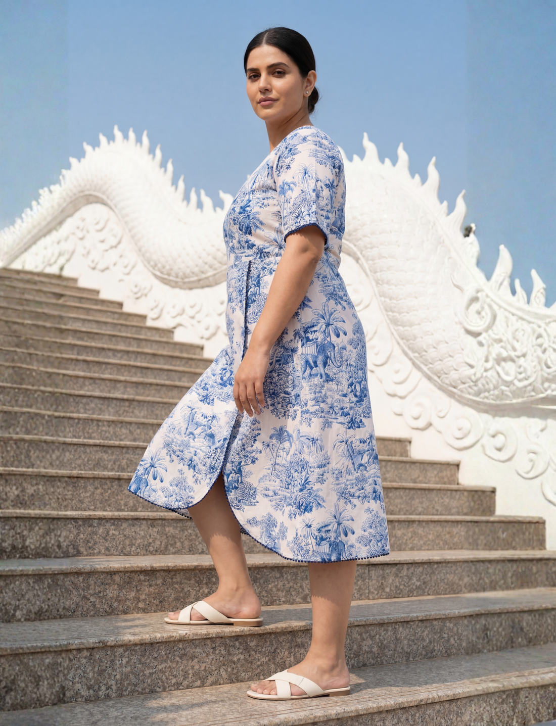 EASY BLUE WRAP DRESS