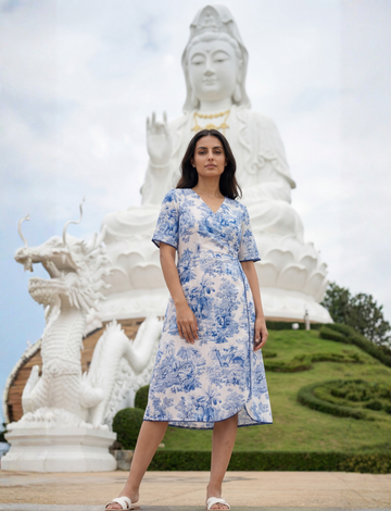 EASY BLUE WRAP DRESS