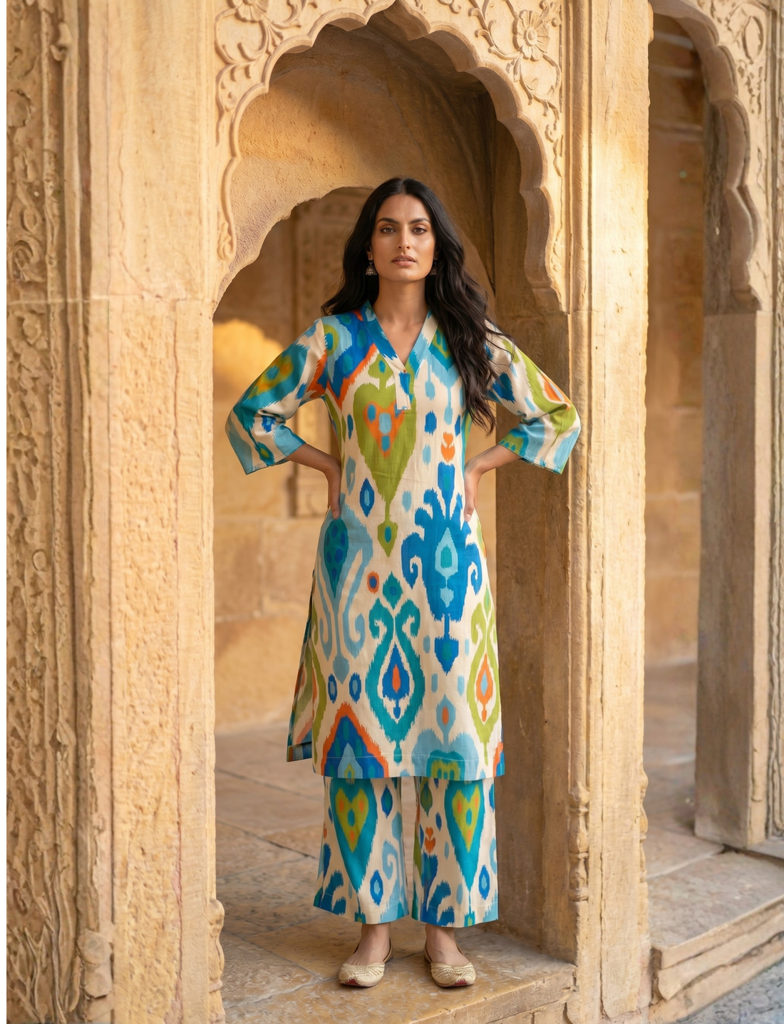 Classic Ikkat Kurta Set