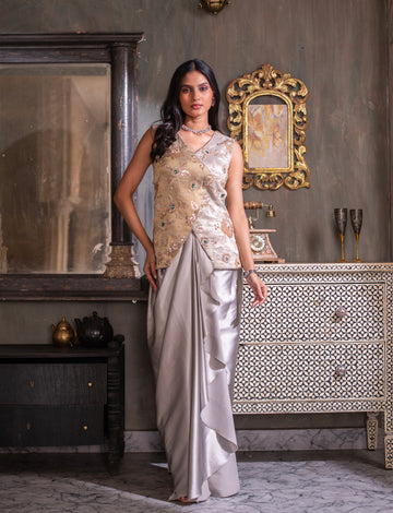 Aavira Draped Skirt Dress