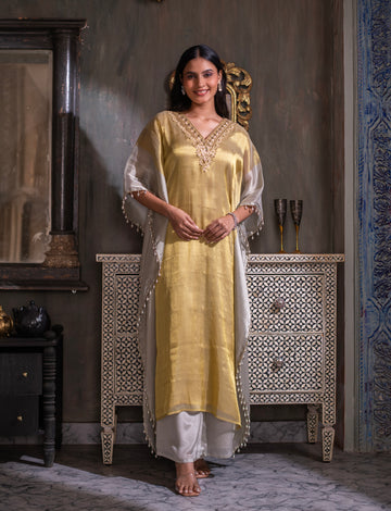 Champagne Drape Kaftan Set