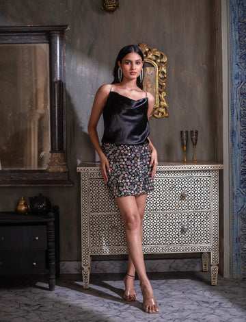 AfterDark Glimmer Sequin Skirt Set