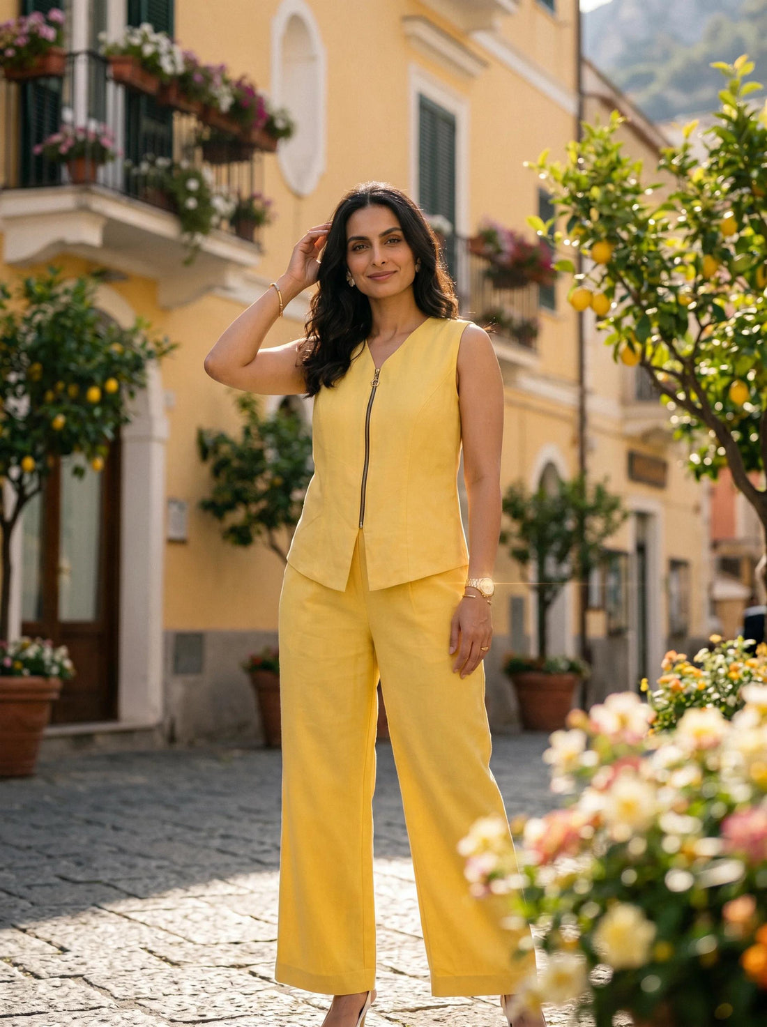 Soleil Zip Waistcoat Set