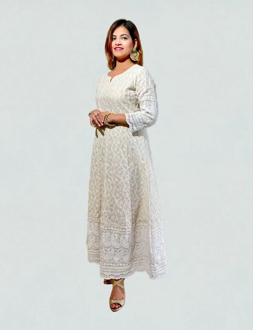 Chikankari Kurta With Dupatta