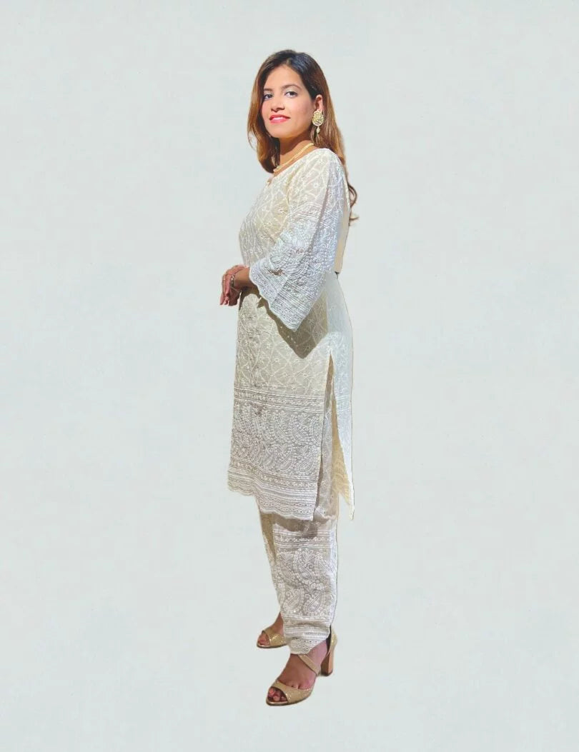 Chikankari Kurta With Pant