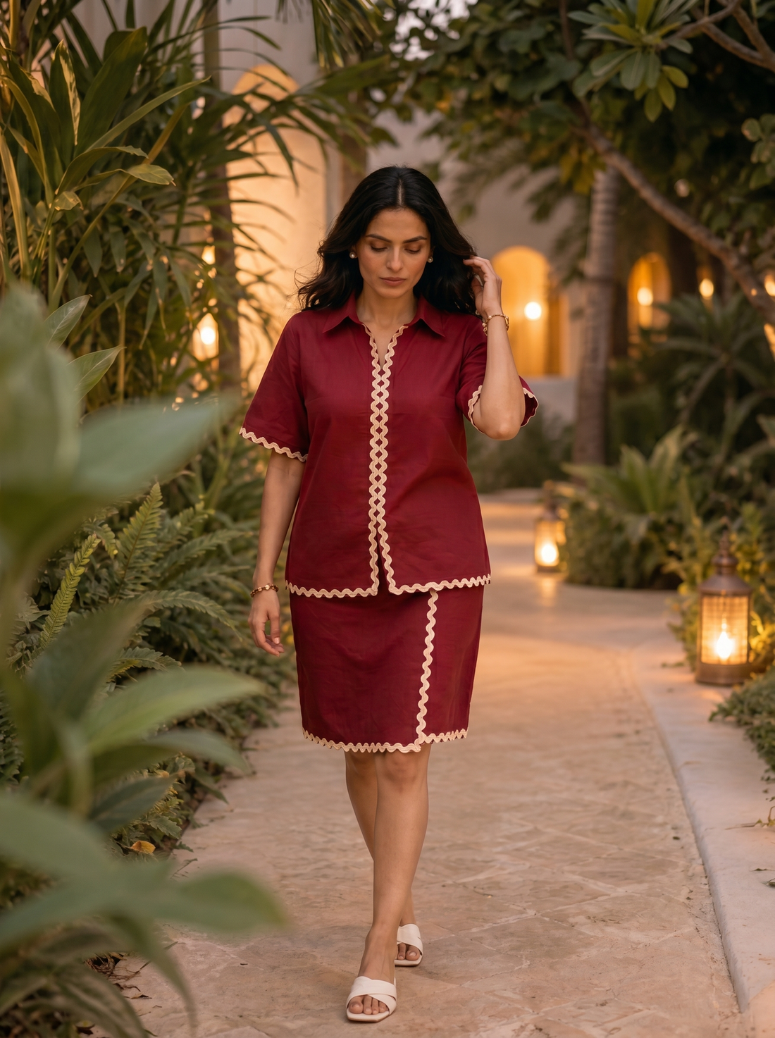 Maroon Charm Coord Set