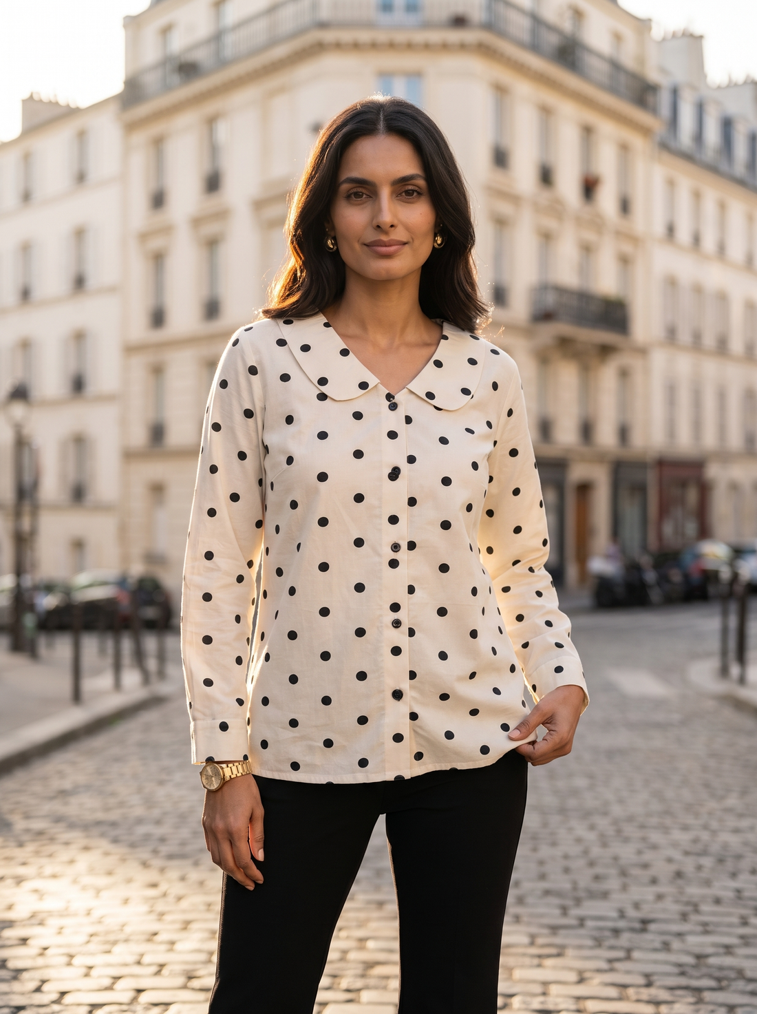 Polka Vintage Style Top