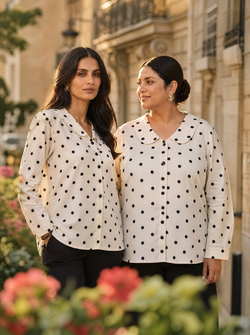 Polka Vintage Style Top