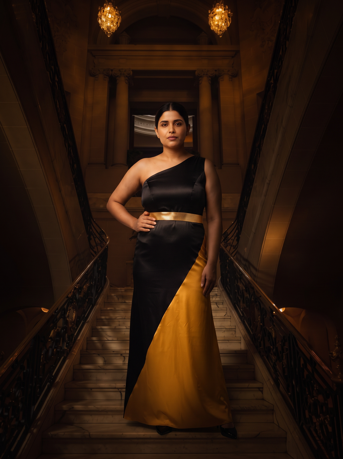 Midnight Gold Gown
